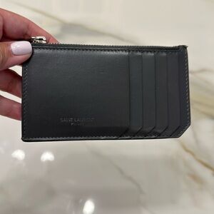 Gray SAINT LAURENT card case